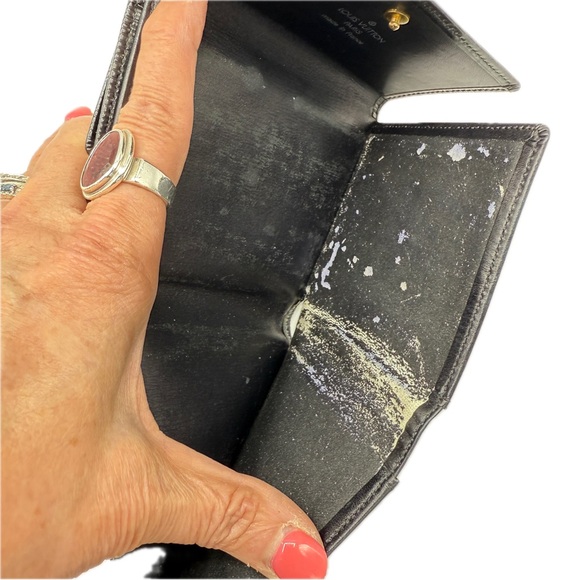 Louis Vuitton Elise Compact Wallet Black Epi Leather Vintage 1992 Authentic - Picture 12 of 17